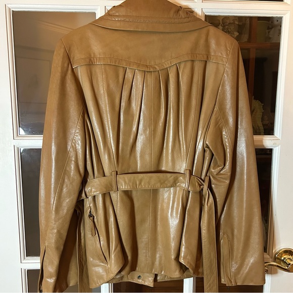 Cole Haan Women's Tan Leather Jacket - Picture 8 of 8